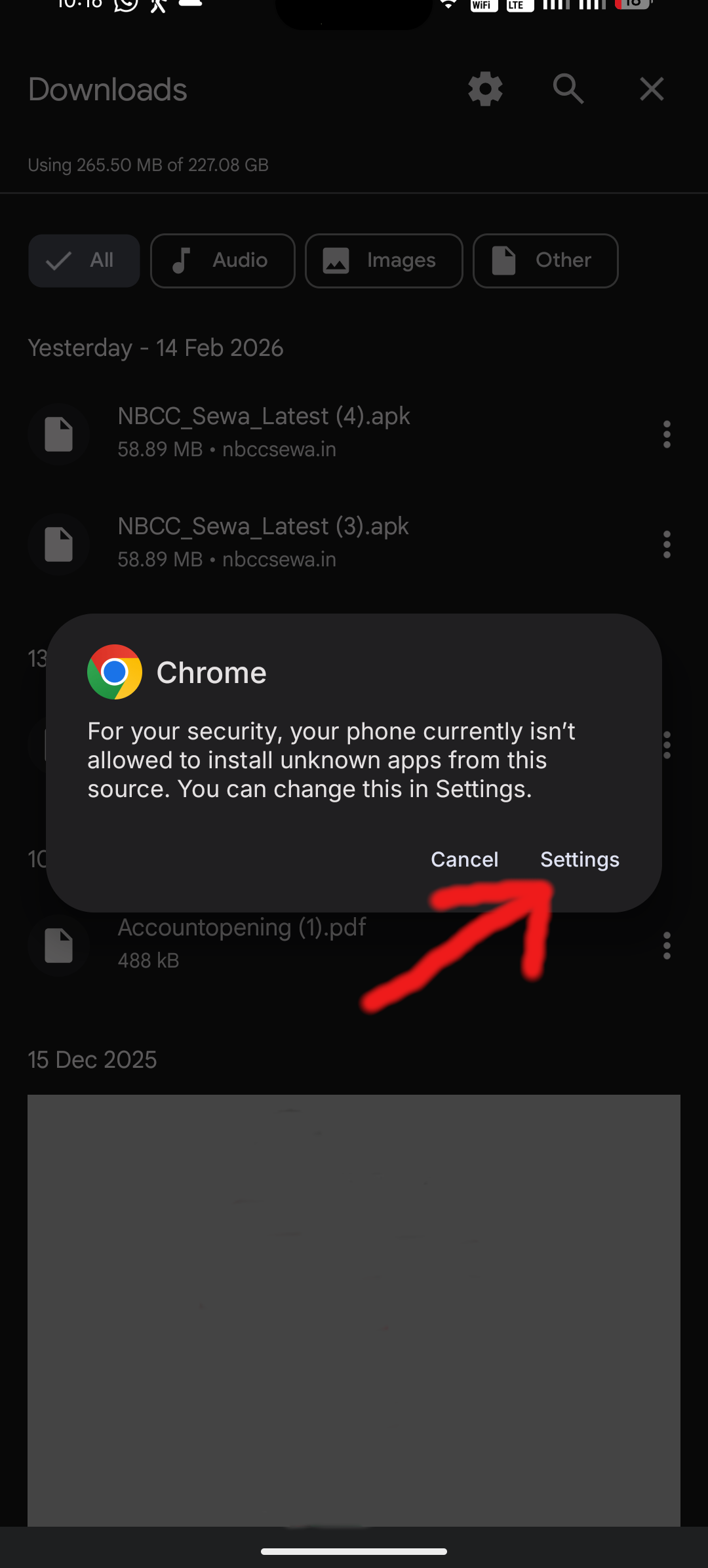Click Settings
